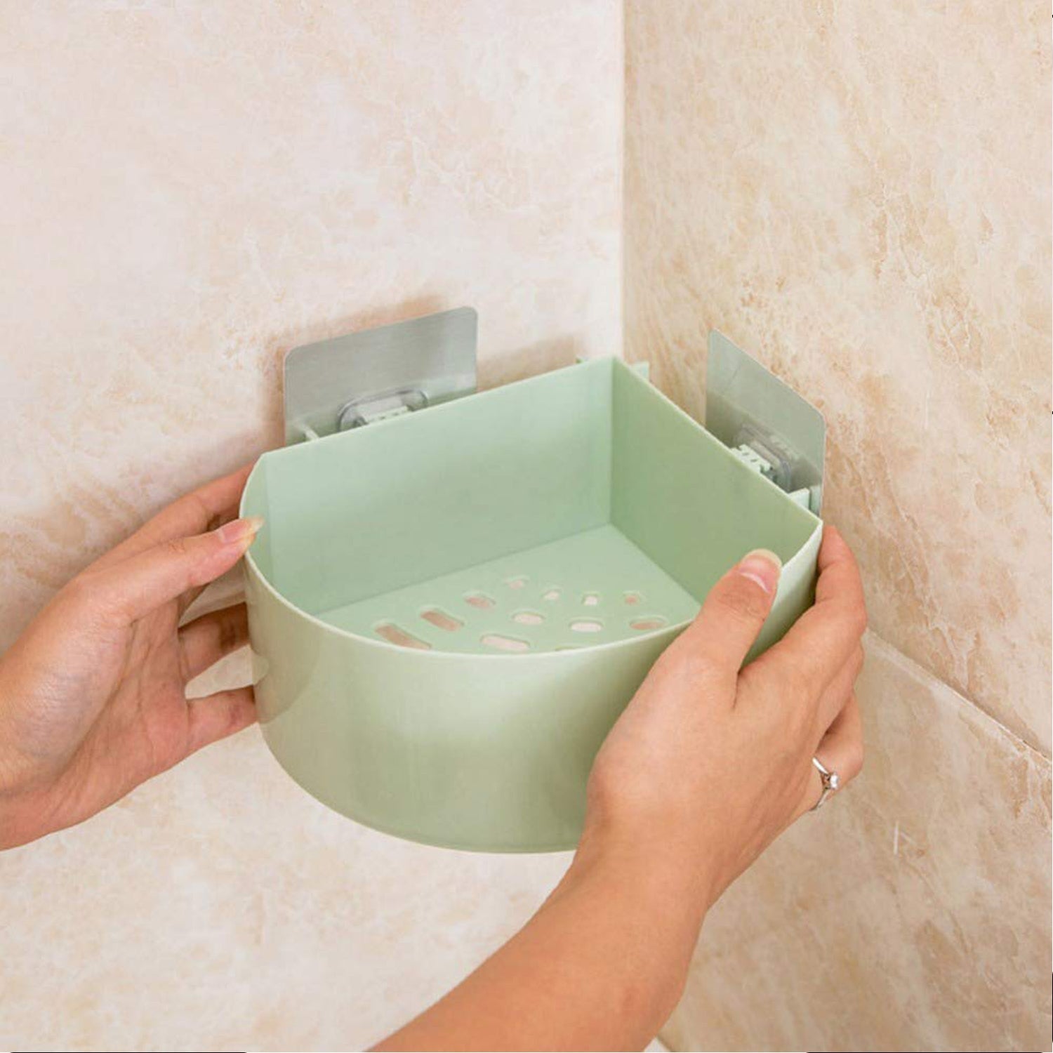 4033 Corner Shelf Bathroom Kitchen Rack Self Adhesive Shower Caddy Plastic Triangle Wall Mount Storage Basket DeoDap 4033 Corner Shelf Bathroom Kitchen Rack Self Adhesive Shower Caddy Plastic Triangle Wall Mount Storage Basket DeoDap